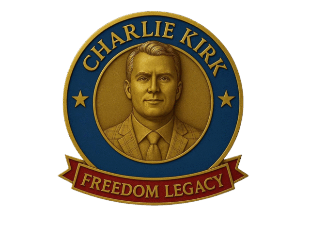 Charlie Kirk badge symbolic design